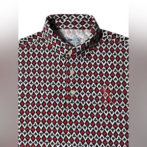 Ibkul TPC Treviso Bay Golf Polo Men Medium Casino Royale Poker Print Performance